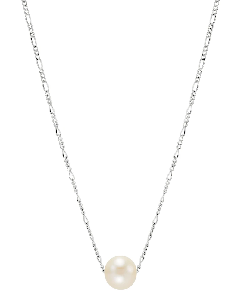 Cultured Freshwater Pearl (8mm) Solitaire 18" Pendant Necklace in 14k Gold-Plated Sterling Silver
