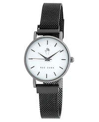 Rae Dunn Women's Tara Black Alloy Mesh Bracelet Watch 29mm