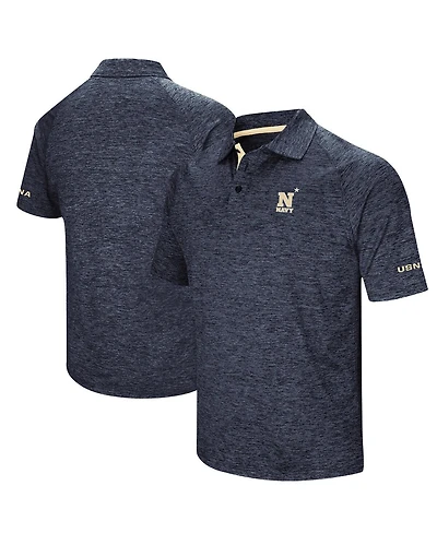 Men's Colosseum Heathered Navy Midshipmen Down Swing Polo Shirt