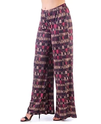 24seven Comfort Apparel Women's Elastic Waist Palazzo Pants