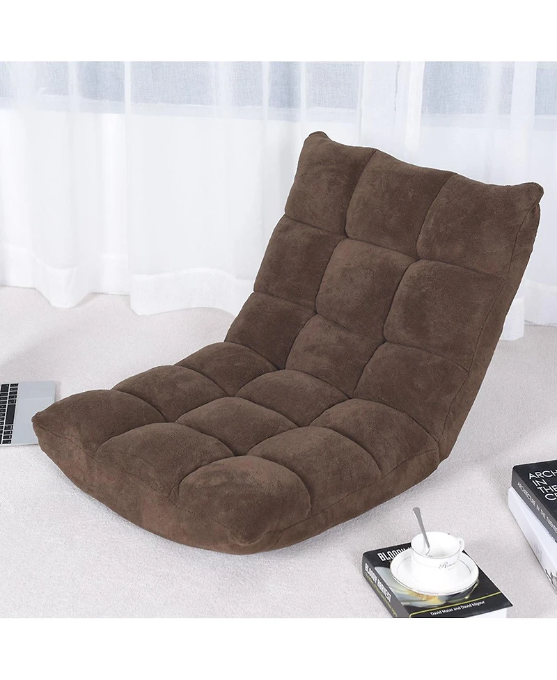 Adjustable 14-Position Floor Chair Folding Lazy Gaming Sofa Cushioned