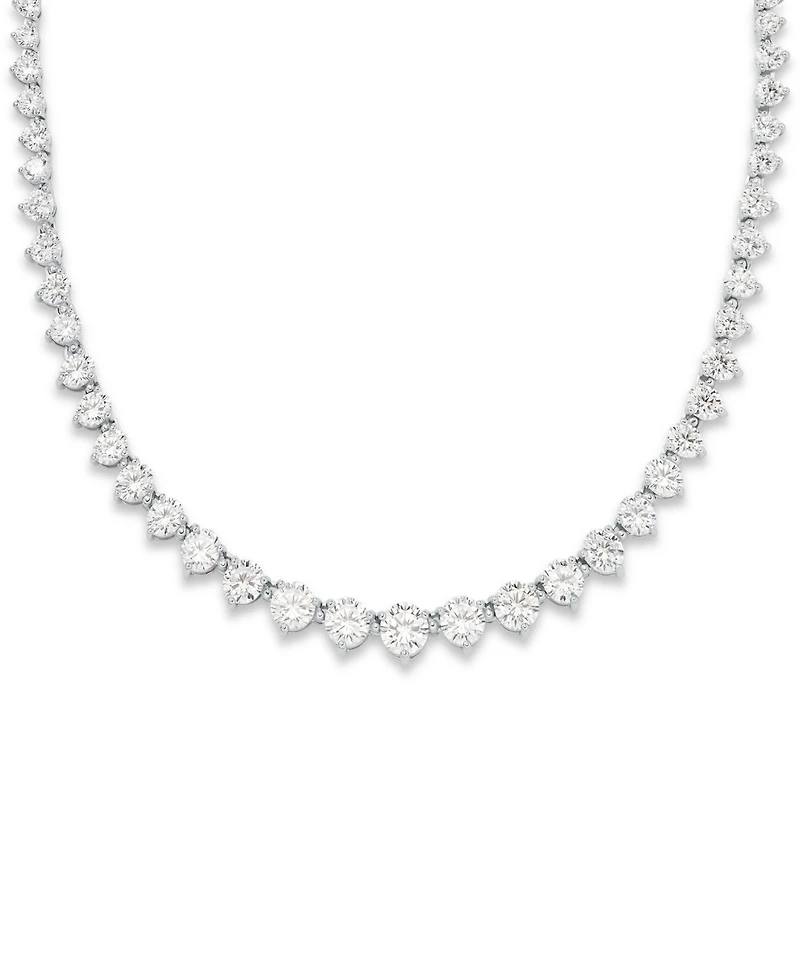 Michael Kors Sterling Silver Graduated Tennis Necklace