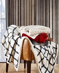 Eddie Bauer Bunkhouse Plaid Ultra Soft Plush Fleece Reversible Throw, 60" x 50"