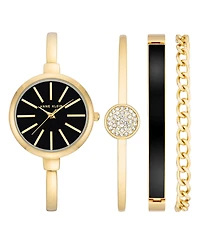Anne Klein Women's Gold-Tone Alloy Bangle Watch 32mm and Bracelet Set