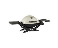 Weber Q1200 Liquid Propane Grill Titanium With Adapter Hose And Grill Cover