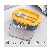 Lille Home 28OZ Compartment Bento Lunch Box With Lunch Bag And Cutlery Set