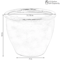 Ocean Villa Decorative Glazed Ceramic Outdoor Planters for Greenery or Flowers - 11.75" - Pearl - 2pc