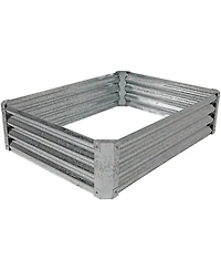 Galvanized Raised Garden Bed Outdoor - Metal Planter Box for Gardening Vegetables and Plants - 12" H Rectangle - Silver