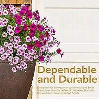 Indoor/Outdoor Patio, Garden, or Porch Weather-Resistant Double-Walled Anjelica Flower Pot Planter