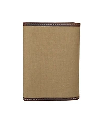 Lucky Brand Men's Canvas with Leather Trim Trifold Wallet