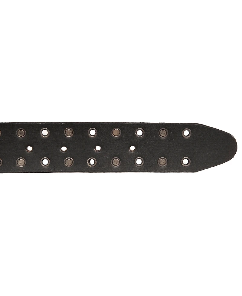 Lucky Brand Men's Grommet and Stud Leather Belt