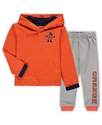 Toddler Boys Colosseum Orange, Heathered Gray Syracuse Orange Poppies Hoodie and Sweatpants Set