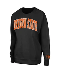 Women's Colosseum Black Oregon State Beavers Campanile Pullover Sweatshirt