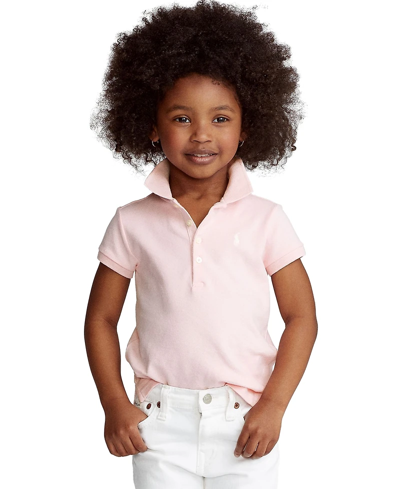 Polo Ralph Lauren Girls 2T-6X Short Sleeve Stretch Cotton Mesh Shirt