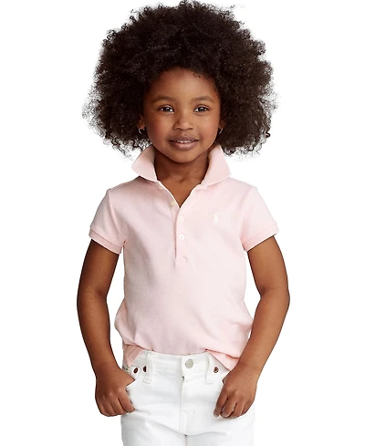 Polo Ralph Lauren Girls 2T-6X Short Sleeve Stretch Cotton Mesh Shirt