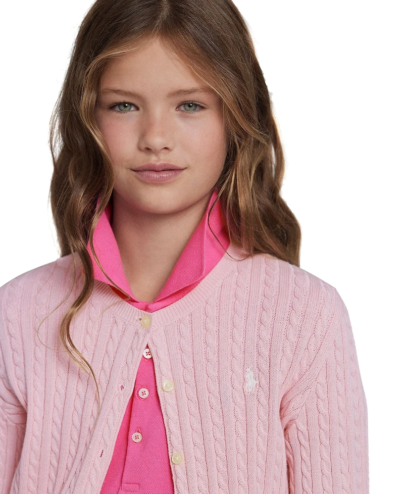 Polo Ralph Lauren Girls 2T-16 Cable-Knit Cotton Cardigan