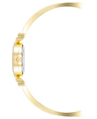 Anne Klein Women's Gold-Tone Alloy Bangle with Crystals Fashion Watch 24mm and Bracelet Set