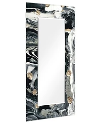 Empire Art Direct 'Ebony' Rectangular On Free Floating Printed Tempered Art Glass Beveled Mirror, 72" x 36"