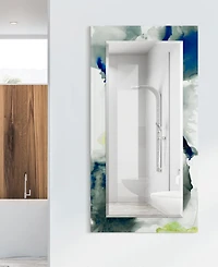 Empire Art Direct 'Ephemeral' Rectangular On Free Floating Printed Tempered Art Glass Beveled Mirror, 54" x 28"