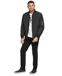 Calvin Klein Men's Quilted Baseball Jacket with Rib-Knit Trim
