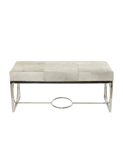 Rosemary Lane Stainless Steel Contemporary Bench, 48" x 18" x 17"