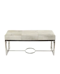 Rosemary Lane Stainless Steel Contemporary Bench, 48" x 18" x 17"