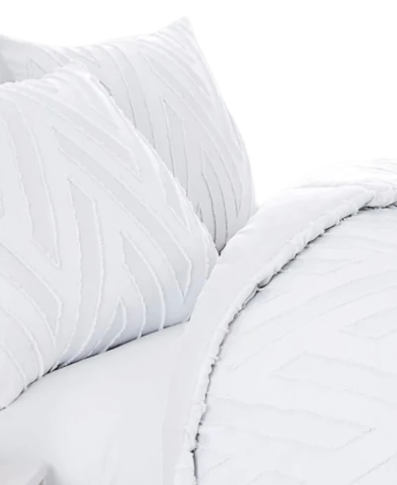 Southshore Fine Linens Chevron Clipped Jacquard 3-Pc. Comforter Set, King