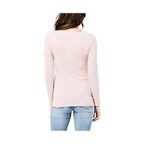 Ripe Maternity Tessa Long Sleeve Rib Up/Down Nursing Top Dusty Pink