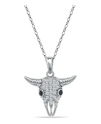Giani Bernini Cubic Zirconia Pave Steer Head Pendant Necklace in Sterling Silver
