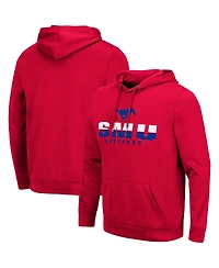Men's Colosseum Red Smu Mustangs Lantern Pullover Hoodie