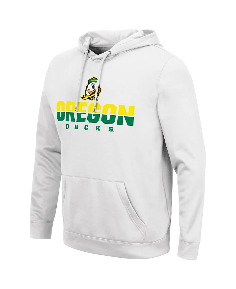 Men's Colosseum White Oregon Ducks Lantern Pullover Hoodie