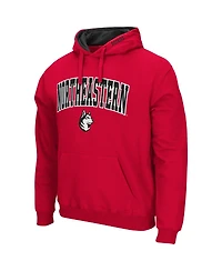 Men's Colosseum Red Northeastern Huskies Arch and Logo Pullover Hoodie