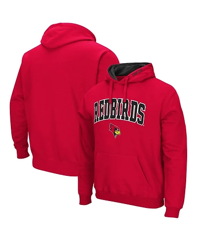 Men's Colosseum Red Illinois State Redbirds Arch and Logo Pullover Hoodie
