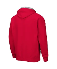 Men's Colosseum Scarlet Ohio State Buckeyes Arch and Logo 3.0 Full-Zip Hoodie