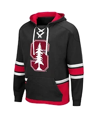 Men's Colosseum Black Stanford Cardinal Lace Up 3.0 Pullover Hoodie
