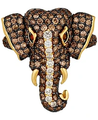 Le Vian Diamond (2 ct. t.w.) & Passion Ruby Accent Elephant Ring 14k Gold