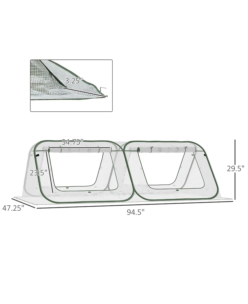 Outsunny Mini Pop Up house with Bag, 95" x 47" x 30"