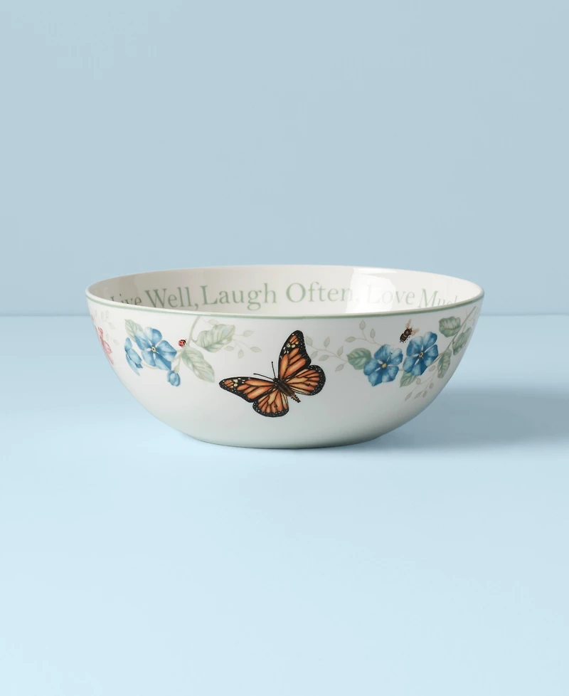 Lenox Butterfly Meadow Serving Bowl, Live Well Laugh Often