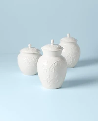 Lenox Opal Innocence Carved Set of 3 Kitchen Canisters
