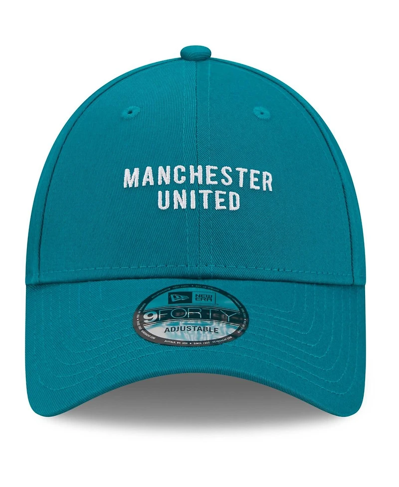 Men's New Era Turquoise Manchester United Seasonal 9FORTY Adjustable Hat
