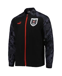 Men's Puma Black Austria National Team Pre-Match Raglan Full-Zip Training Jacket