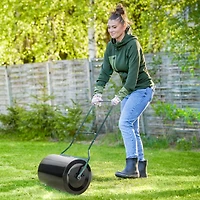Outsunny 202.2 lbs Combination Push/Tow Lawn Roller Filled w/ or Water