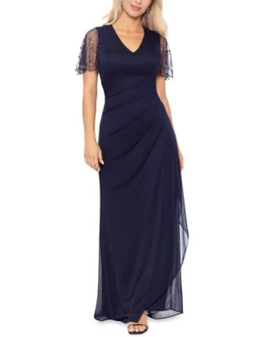Xscape Womens Lace Sleeve Gown 2p 24w