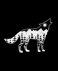 La Pop Art Men's Howling Wolf Word Long Sleeves T-shirt