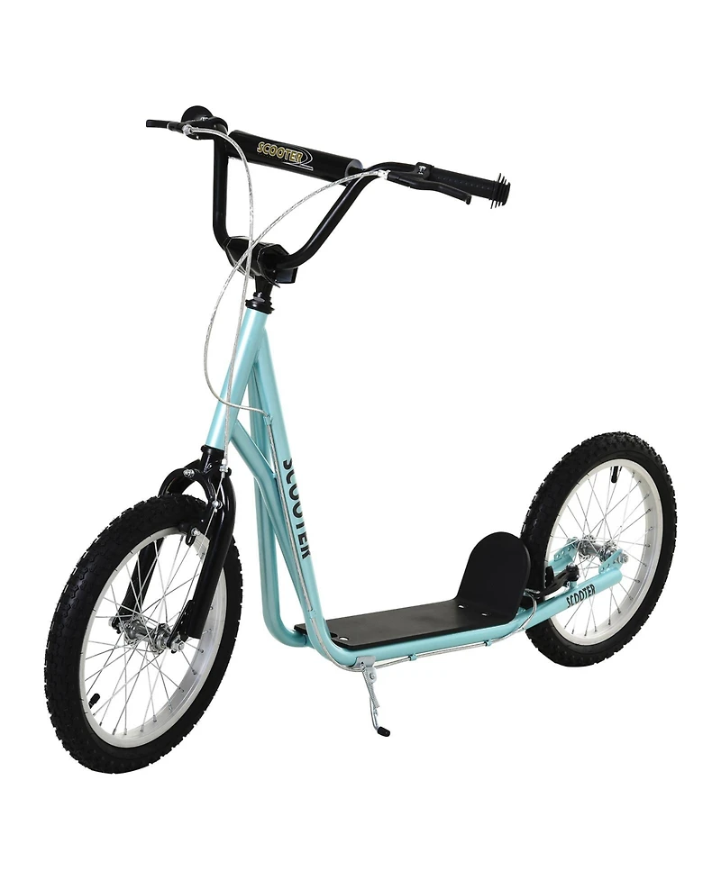 Aosom Kids Scooter Height Adjustable Inflatable Tires Ride On Toy For 5+