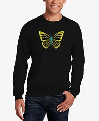 La Pop Art Men's Butterfly Word Crew Neck Sweatshirt