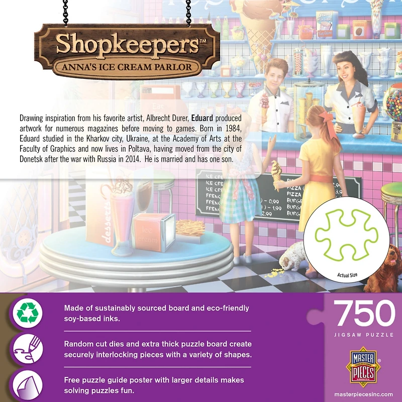 Masterpieces Shopkeepers - Anna's Ice Cream Parlor 750 Piece Puzzle