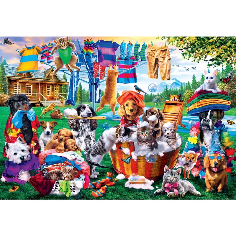 Masterpieces Ez Grip - Laundry Day Rascals 1000 Piece Jigsaw Puzzle