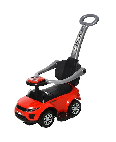 Aosom 3 in 1 Push Car, Sliding Car with Horn Music Light,