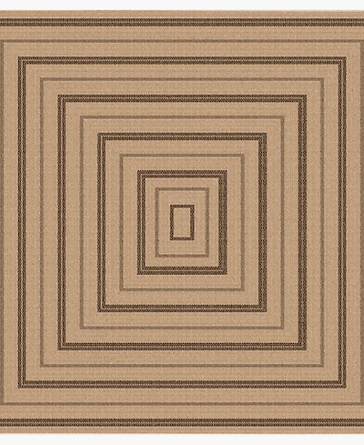 Liora Manne' Sahara Multi Border 7'10" x Square Outdoor Area Rug